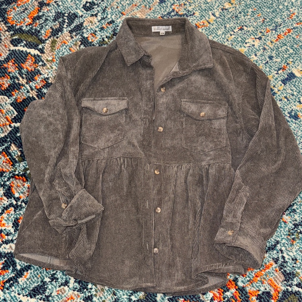 Wishlist Gray Corduroy Shirt